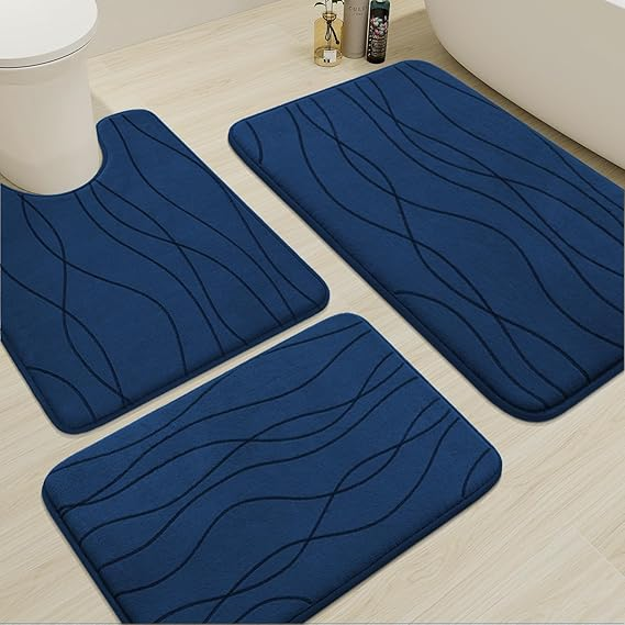 YIHOUSE 5-Piece Memory Foam Bathroom Rug Set – Ultra-Soft, Absorbent & Non-Slip Bath Mats