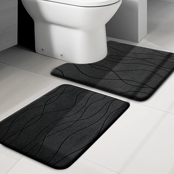 YIHOUSE 5-Piece Memory Foam Bathroom Rug Set – Ultra-Soft, Absorbent & Non-Slip Bath Mats