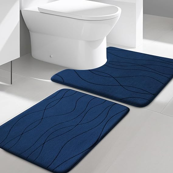YIHOUSE 5-Piece Memory Foam Bathroom Rug Set – Ultra-Soft, Absorbent & Non-Slip Bath Mats