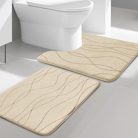 YIHOUSE 5-Piece Memory Foam Bathroom Rug Set – Ultra-Soft, Absorbent & Non-Slip Bath Mats