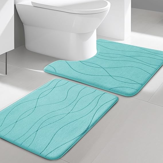 YIHOUSE 5-Piece Memory Foam Bathroom Rug Set – Ultra-Soft, Absorbent & Non-Slip Bath Mats
