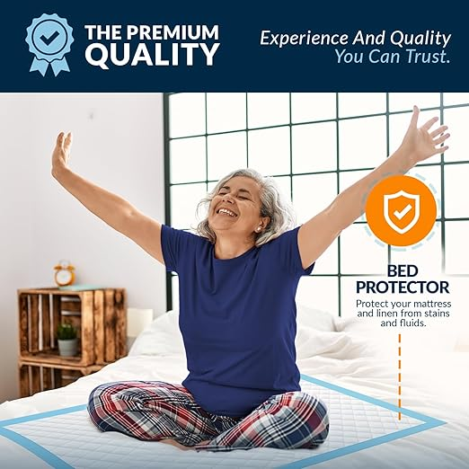 MED PRIDE Disposable Chux Pads 23in x 36in – Super Absorbent Bed Pads for Adult Incontinence