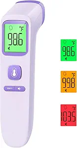 No-Touch Thermometer for Adults – Digital Infrared Thermometer with Fever Alarm, 1-Second Fast Reading, 2-in-1 Mode