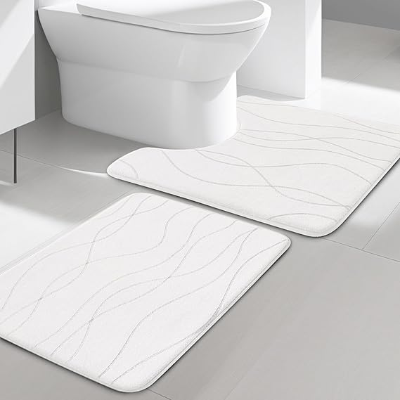 YIHOUSE 5-Piece Memory Foam Bathroom Rug Set – Ultra-Soft, Absorbent & Non-Slip Bath Mats