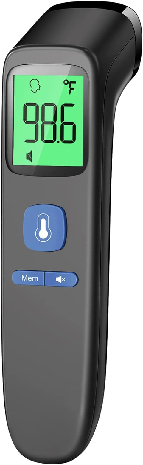No-Touch Thermometer for Adults – Digital Infrared Thermometer with Fever Alarm, 1-Second Fast Reading, 2-in-1 Mode