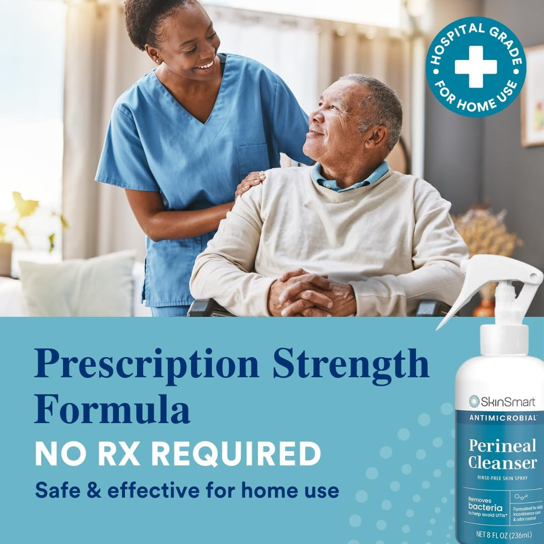 SkinSmart Antimicrobial Perineal Cleanser – Rinse-Free, Gentle Hygiene Care for Incontinence & Postpartum Use