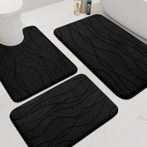 YIHOUSE 5-Piece Memory Foam Bathroom Rug Set – Ultra-Soft, Absorbent & Non-Slip Bath Mats