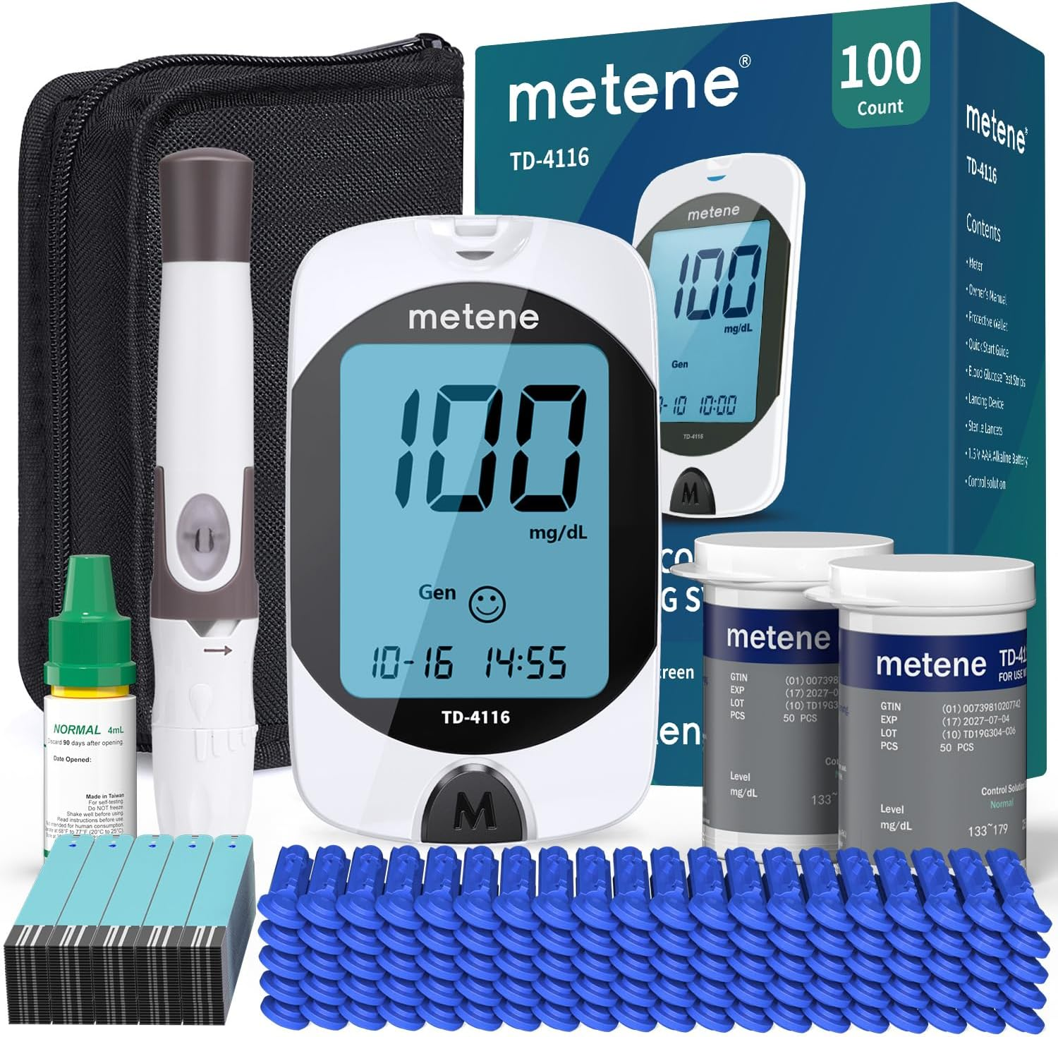 Metene TD-4116 Blood Glucose Monitor Kit – Accurate, Fast & User-Friendly Diabetes Testing