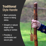Rustic Wood Walking Stick, Hickory, Traditional Style Handle, for Men & Women, Made in the USA