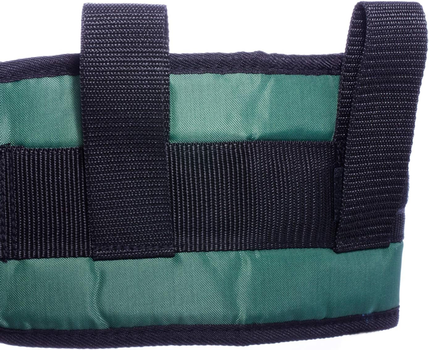 Padded Gait Belt with 4 Handles and Quick Release Buckle 5.5 Inchs(Green, M/28Inches-48Inches)