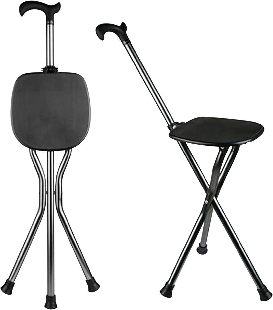 Hold 440 Lbs Folding Canes with Seat Walking Stick Height Adjustment Cane Seat Capacity Frosted Handle with Magnetic Therapy Stone Crutches Stool